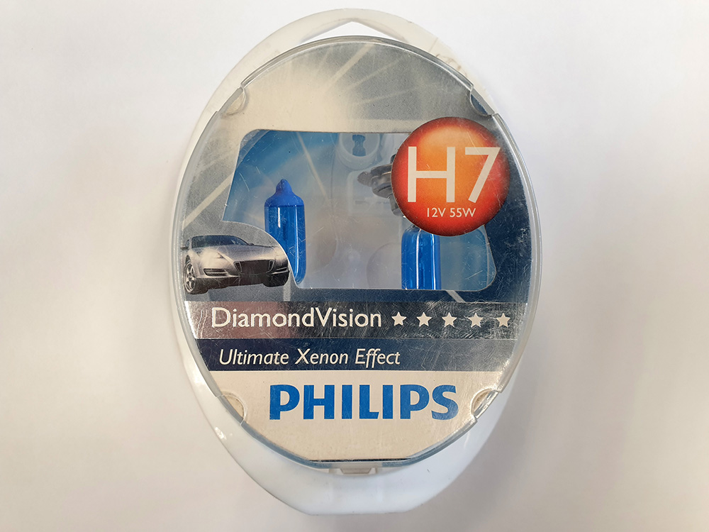 Автолампа H7 (55) PX26d DIAMOND VISION 5000K 12V PHILIPS P-12972DV2 (евробокс 2 шт)  100722