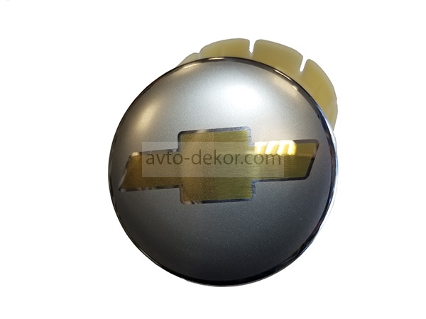 Колпачки на диски CHEVROLET d внешний 63мм, d ножек 56мм серый+золото 4шт. к-т  10833