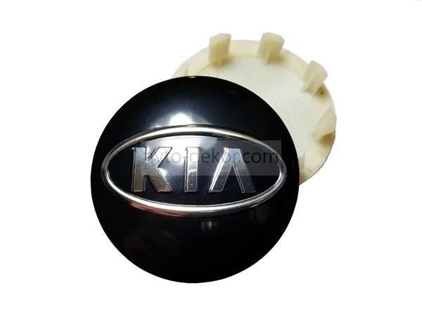 Колпачки на диски KIA d внешний 59мм, d ножек 51,5мм чёрный+хром 4шт. к-т  11536