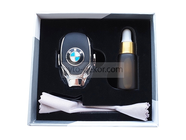 Ароматизатор на решётку воздухоочистителя металл+кожа  BMW  11794