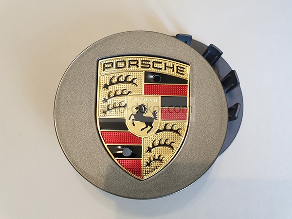 Колпачки на диски  PORSCHE d внешний 76,6мм, d ножек 58,7мм темно-серый 4шт. к-т BSJ-007  12224