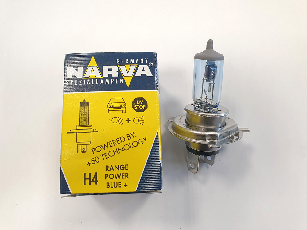 Автолампа NARVA 12v Н4 60/55w +30% P43t-38 RANGE POWER BLUE 4600K N-48677RPB 13118