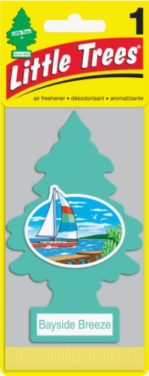 Ароматизатор Little Trees ёлочка (Bayside breeze / Прибрежный бриз) U1P-17121-RUSS  13584