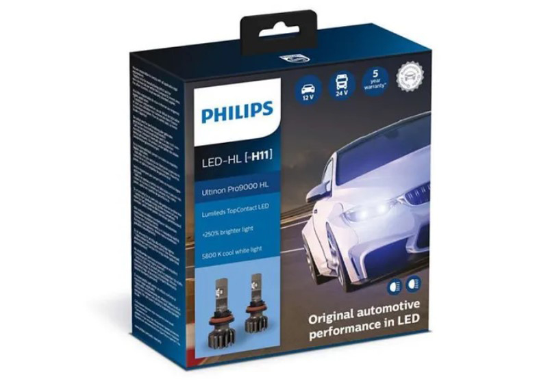 Philips Ultinon Pro9000 HL H11+250% LED 5800K светодиодные лампы 11362U90CWX2 12-24v  Code:00732231  14170