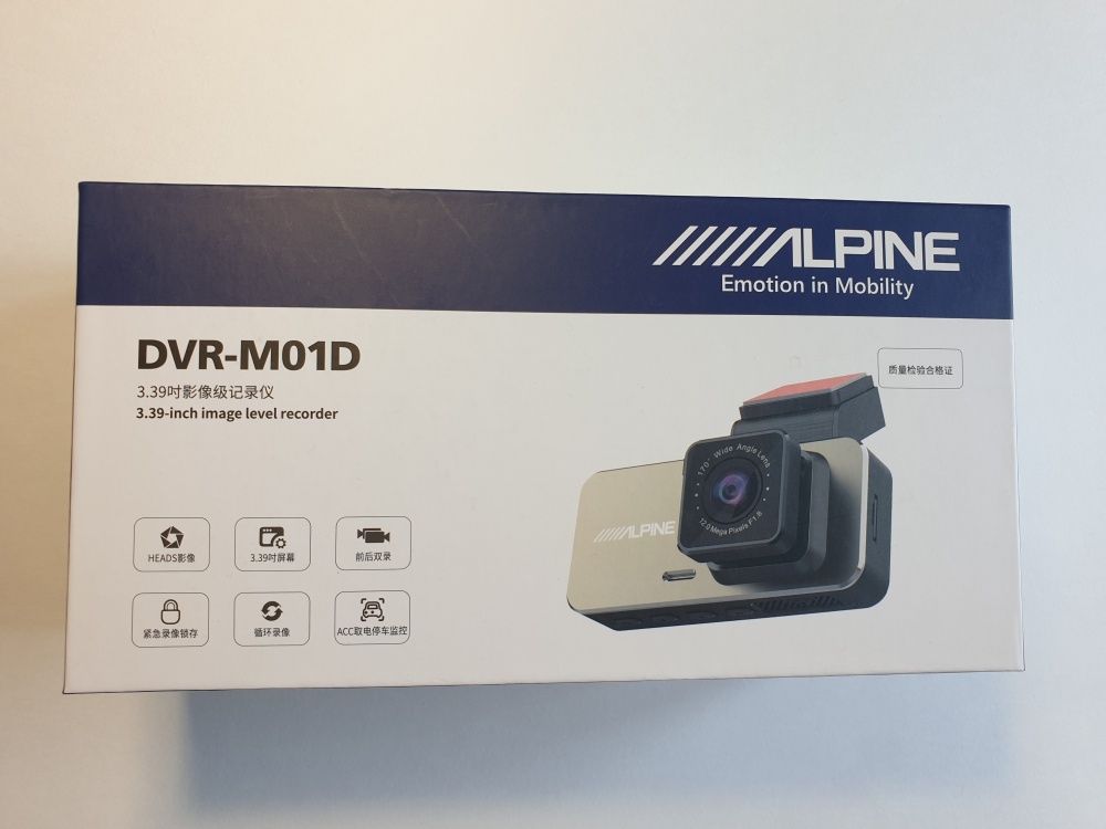 ALPINE DVR-M01D(A) Видеорегистратор экран 3.99 дюйма+доп. камера  14781