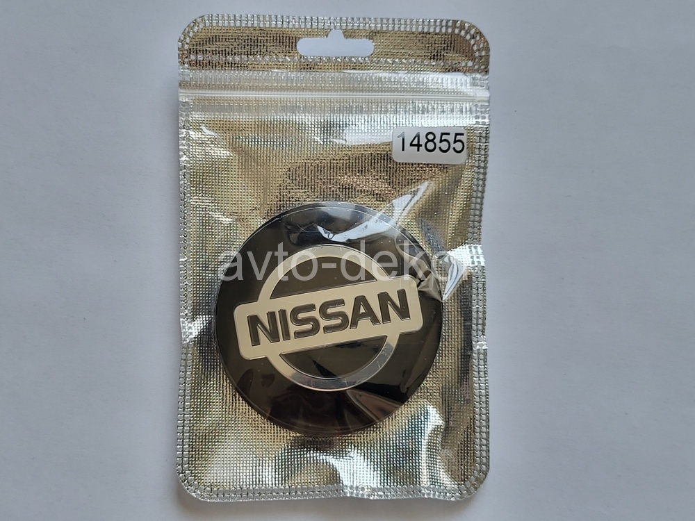 Наклейки на диски d 60мм NISSAN черный+хром 4шт. к-т  14855