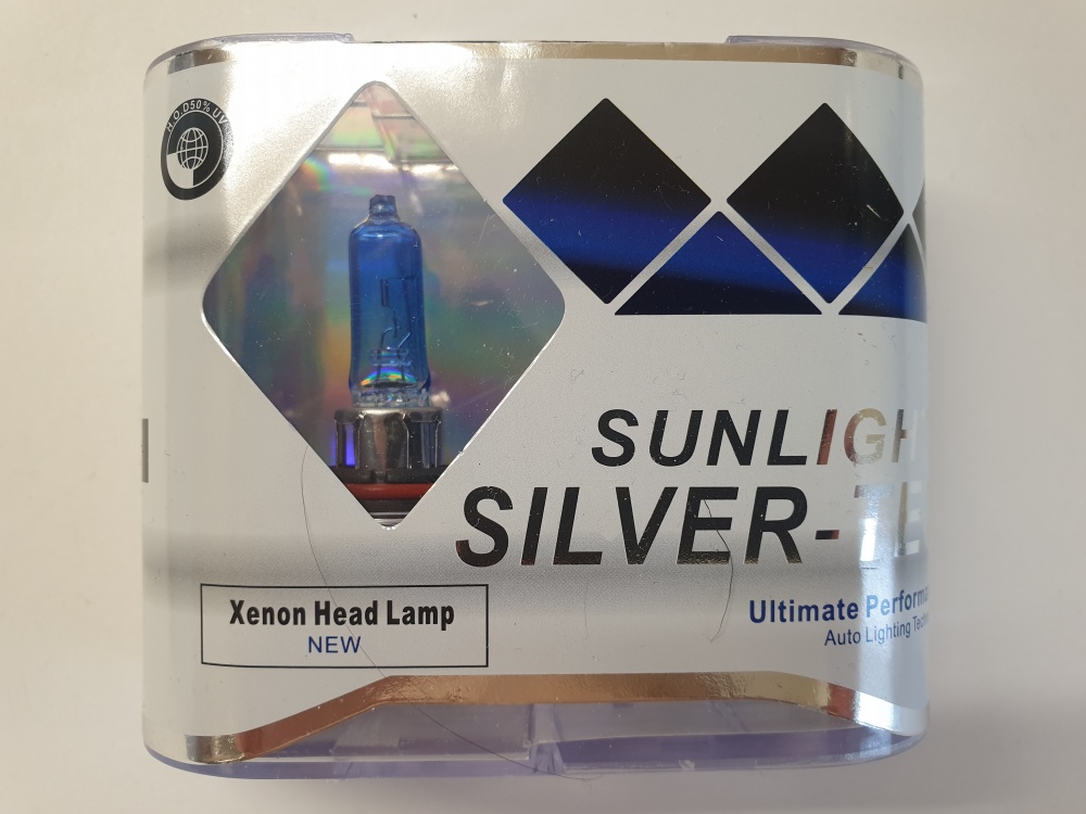 Автолампа SUNLIGHT Silver-TEC HB3 9005 55w +100% Cool blue (2шт.)  15304