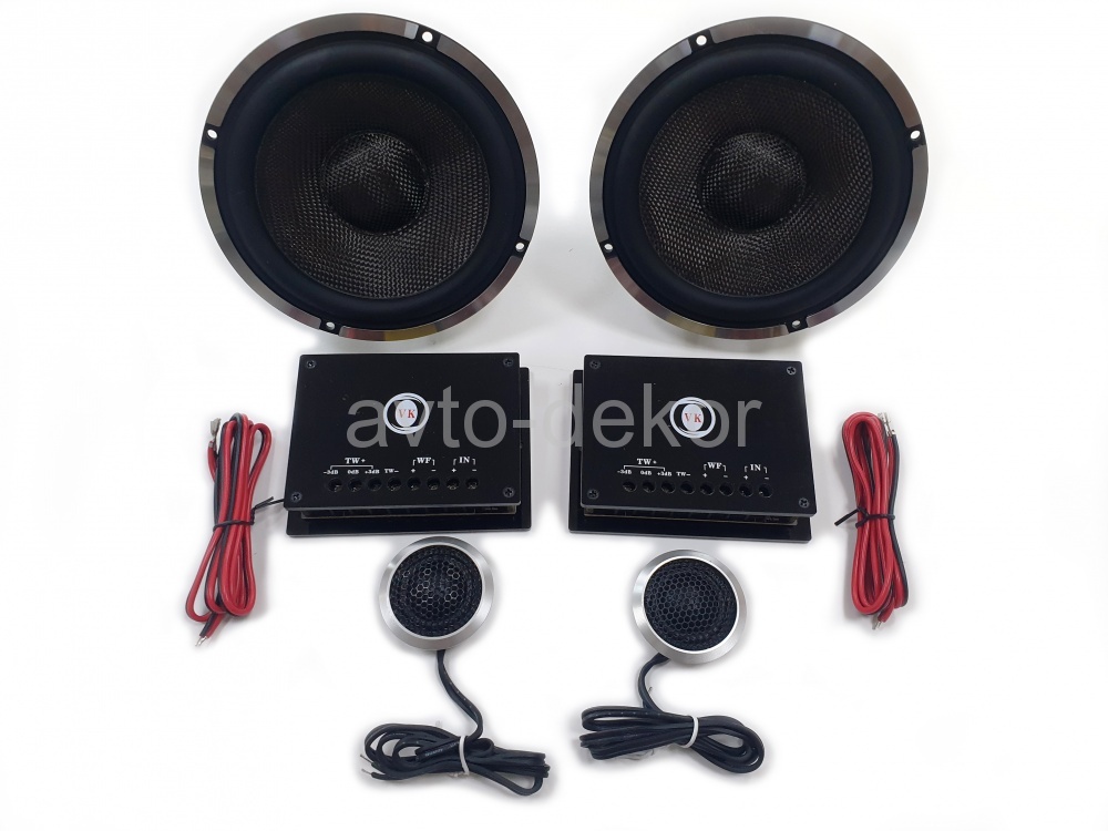 VKCaraudio Акустика VK-X650 6,5 компонентная+кроссоверы полноценные  2х полосная 60w, литая корзина  15413, фото 2