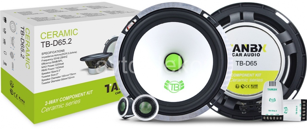 TANBX Акустика TB-D65.2 6,5 компонентная, 2х полосная с полноценными кроссоверами 150w, аллюминиевая корзина, Ceramic Series  15419