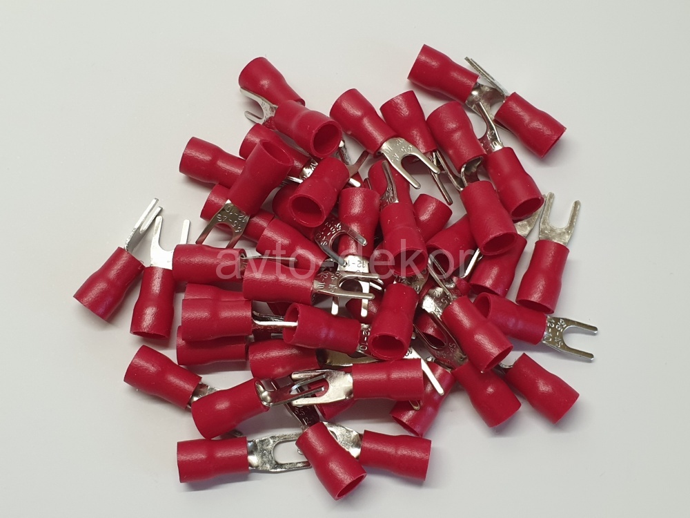 Разъем электрический SV5.5-4 красный 4,2мм вилка с изоляцией (50 шт) AVTO-DEKOR 15539