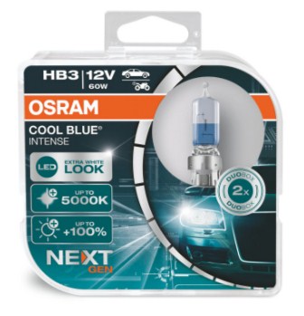 Автолампа HB3/9005 (60) P20d  +100% COOL BLUE INTENSE 5000K NextGen (EUROBOX, 2шт) 12V OSRAM O-9005CBN2  16176 купить