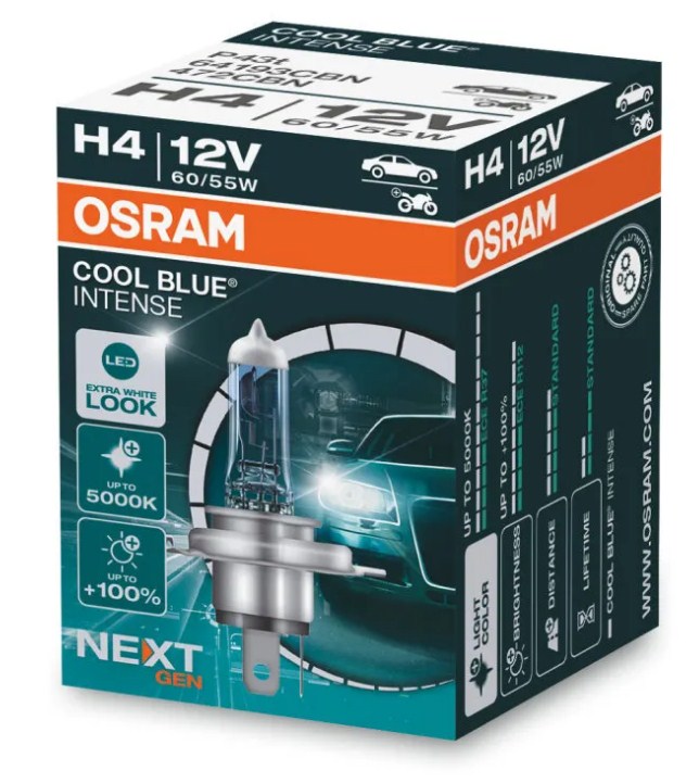 Автолампа H4 (60/55) P43t-38 +100% COOL BLUE INTENSE 5000K NextGen (блистер) 12V OSRAM O-64193CBNбл 16230