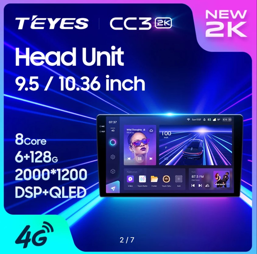 T'EYES CC3 2K 10,36 дюймов 4+32GB (8 Core) 4G Магнитола  16807