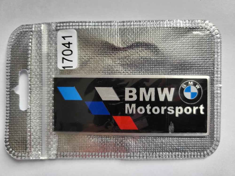 Шильдик аллюм. 1 мм толщина BMW Motorsport черный 80*30 мм  17041