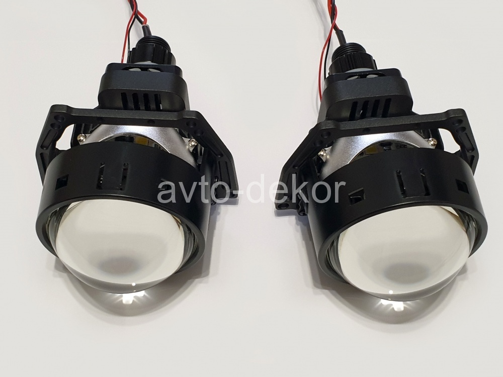 Купить БИ-светодиодные линзы A3+ LED BI-LENS 3 дюйма, 40/48W универсальные Н4/Н7/Н11, 5500K, поле: Европейский стандарт с галочкой  (2шт. к-т) 12v AVTO-DEKOR  18334 в интернет-магазине