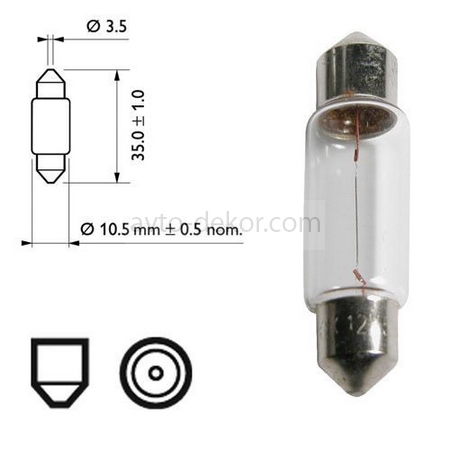 Автолампа C18W (SV8.5/8) 41мм 12V NARVA N-17512 (салон,ном.знак) (иномарки)    2202