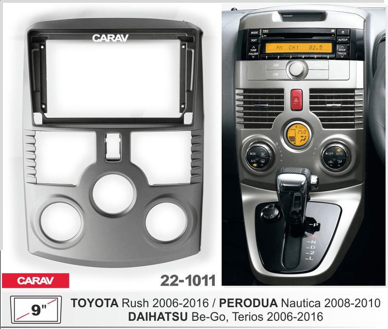 2-DIN Рамка TOYOTA Rush 2006-16/DAIHATSU Be-Go, Terios 2006-16  221011