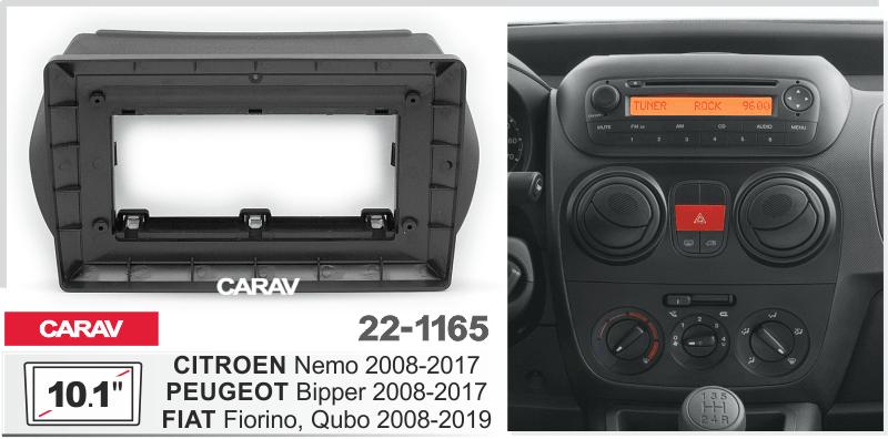 CITROEN Nemo 2008-2017 / PEUGEOT Bipper 2008-2017 / FIAT Fiorino, Qubo 2008-2019, 10.1 Black  221165