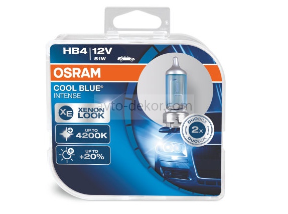 Автолампа HB4/9006 (51) P22d +20% COOL BLUE INTENSE 12V OSRAM O-9006CBI2(EURO) евробокс 2238