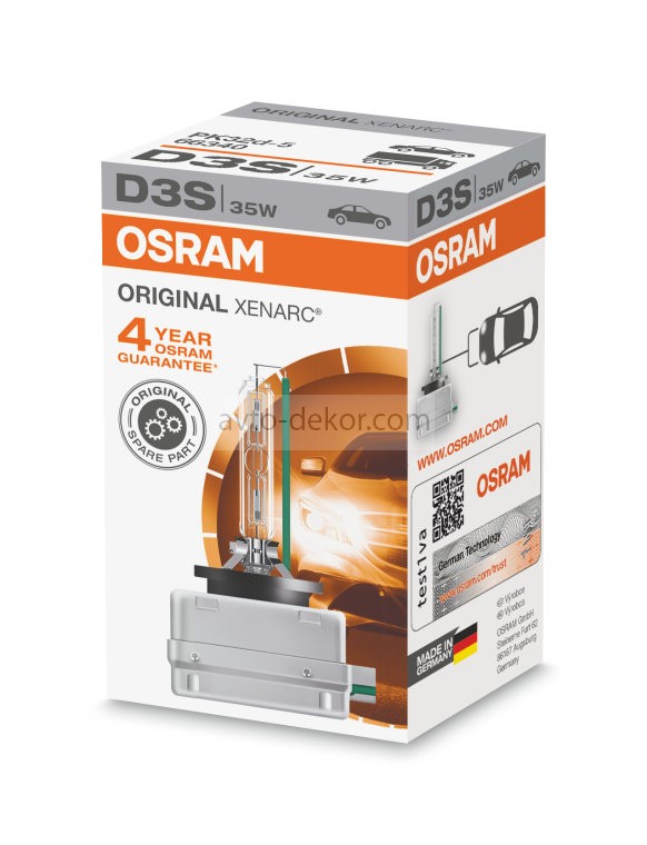 Автолампа D3S (35W) PK32d-5 XENARC ORIGINAL 4300K OSRAM O-66340  2464