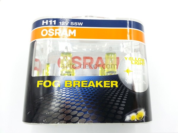 Автолампа H11 (55)  PGJ19-2 +60% FOG BREAKER 12V OSRAM O-64211FBR2(EURO)  3417