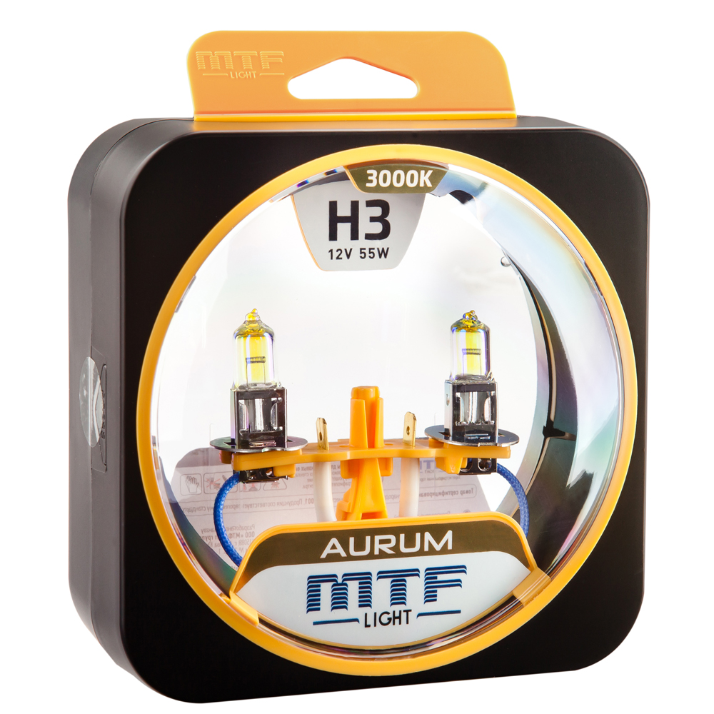 Набор ламп MTF H3 12v 55w Aurum  3725