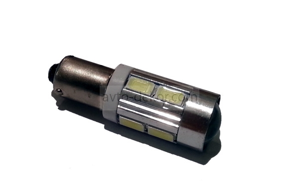 Диод  12v BA9S(5630) габариты белый  (10 SMD (5630) диодов+линза аналог T4w)   AVTO-DEKOR   9540